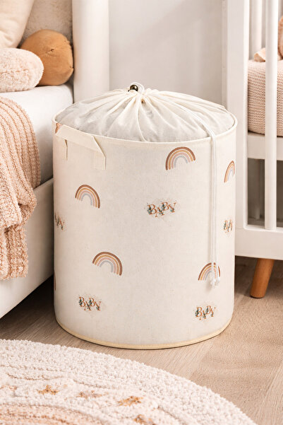 LUXWAY HOME Küçük Baby Fileli Katlanabilir Düzenleyici Sepet - Oyuncak ve Çam...