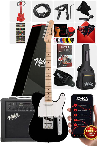 Midex Tlx-50wb-25amp Tele Kasa Maple Klavye 2 Single-coil 25w Amfili Elektro ...