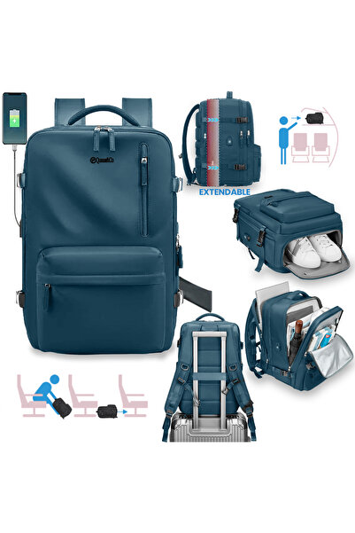 Quasar & Co. Rucsac calatorie, bagaj de mana cabina avion, prindere troler, 4...