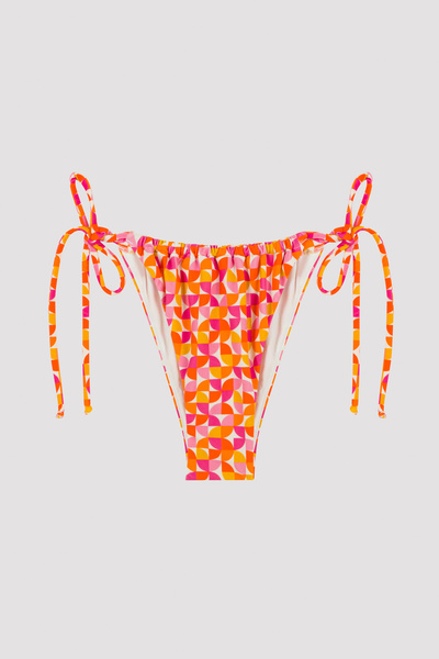 Penti Multi-Colored Patterned Retro Tie-Up Bikini Bottom