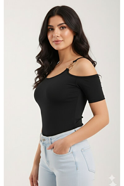 Lufthimm BLUZĂ DE DAMĂ CU MÂNECĂ SCURTĂ, DETALII AURII, CU CATARAMĂ, SEZON NOU