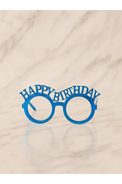 Parti Adresi Happy Birthday Gözlük Doğum Günü Parti Aksesuarı Mavi