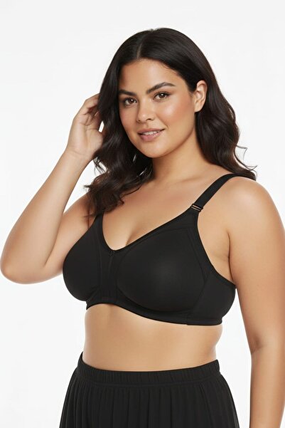 enmodaiçgiyim Crna bešavna češljana pamuk za oporavak grudnjak