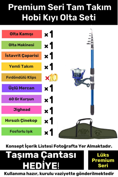 Floranova Özel Üretim Şık Taşıma Çantalı Hazır Kurulu Balık Tam Takım Hobi Kı...