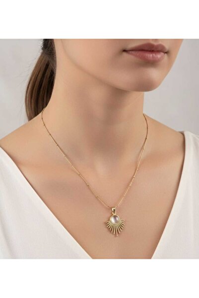 Carenzo Stoned Steel Women's Necklace