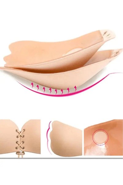 Carlburn Special Production Non-Slip Seamless Breast Lift Fuller Showing Gathering Strapless Adhesive Bra