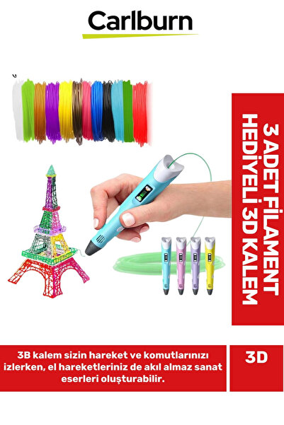Carlburn Premium 3 Color Filament Home Decor Project Durable 3D Printer 3D Pen