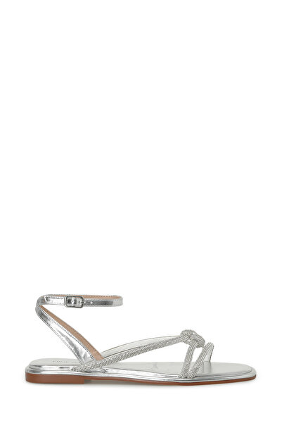 Nine West FRANKSTON 4FX Srebrne ženske ravne cipele Sandale