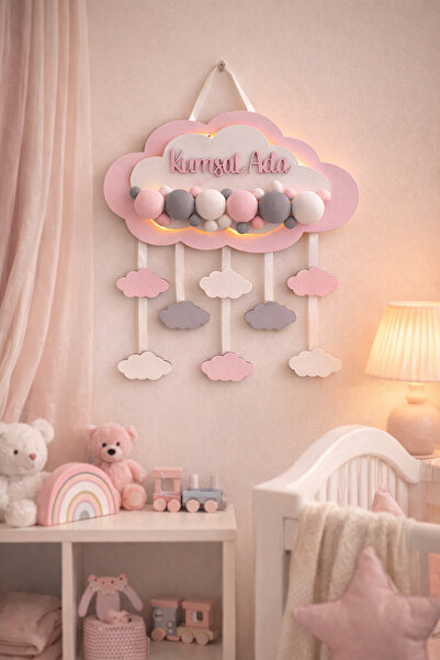 Agulab Bubble Bulut Işıklı Kapı Süsü- Bulut Bebek İsimli Kapı Süsü- Bulut Işı...