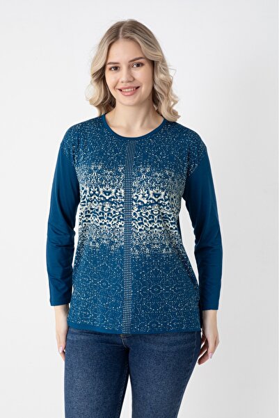 Orly More Viscose Fabric Mini Slit Long Sleeve Printed Mother's Combed Cotton...