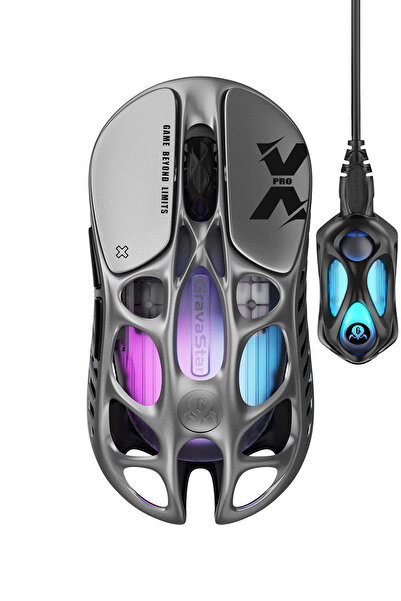 Gravastar Mercury XPro Rgb 32K Dpı Optik Gaming Mouse+8K Dongle Kablosuz Prog...
