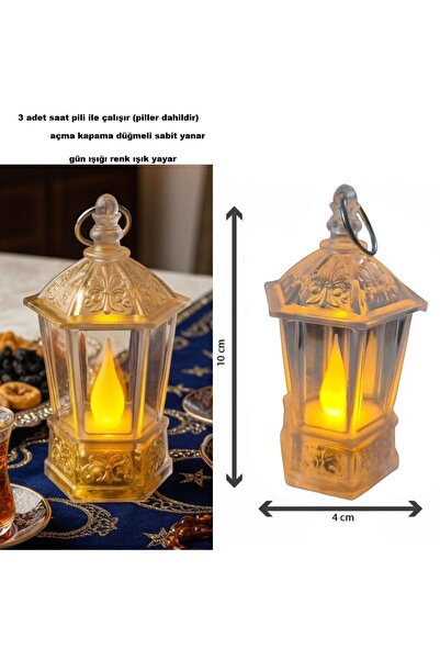 partidolu Ramazan Temalı Şeffaf Kandil Şeklinde Led Gün Işığı Renkli Plastik ...