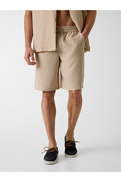 Guess Pantaloni scurți pentru bărbați Slub, model in Mixed, cu croială lejeră