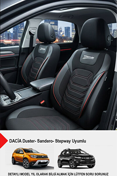 GM-DESIGN Titanium Series Luxury Linen Car Seat Cover - (Daci̇a Sandero-Stepw...