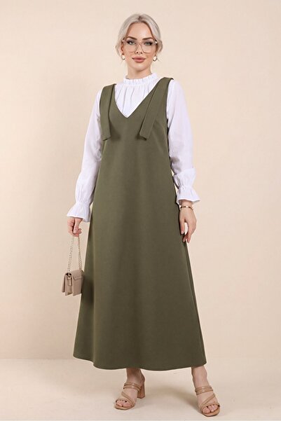 Modamorfo Langer Jile mit Schulterbändern - Khaki