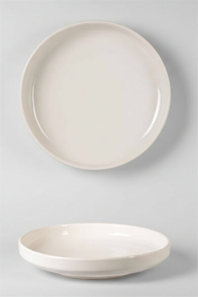 İpek Porselen 6 Kişilik Nodric Kenar Toledo Yemek Tabağı 18,5cm Krem Rengi