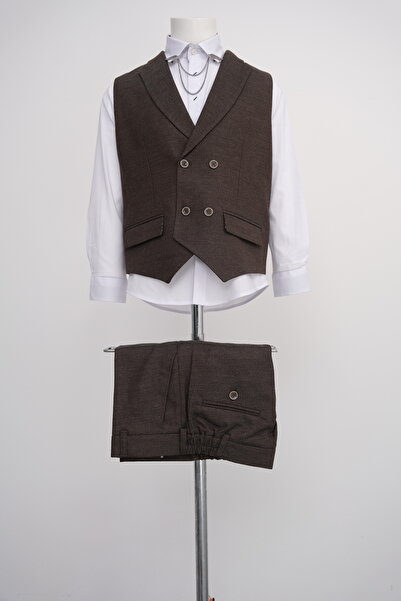 Micio Smeđi Prsluk i set pantalona za dečake