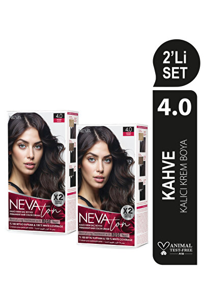 Nevaton 2'Lİ SET 4.0 KAHVE Kalıcı Krem Saç Boyası Seti (4 boya + 4 oksidan)