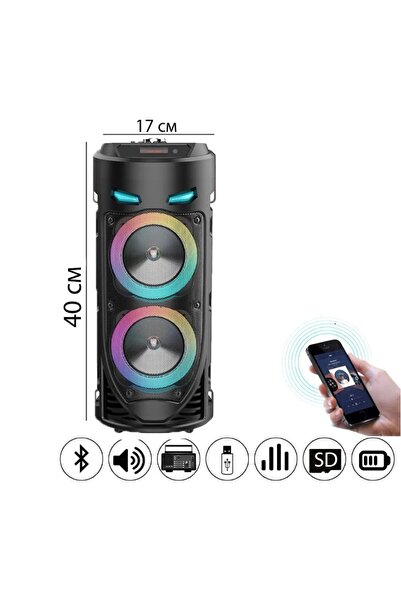 JUNGLEE Karaoke Mikrofonlu Bluetooth Hoparlör Led Işıklı Taşınabilir Kablosuz Speaker