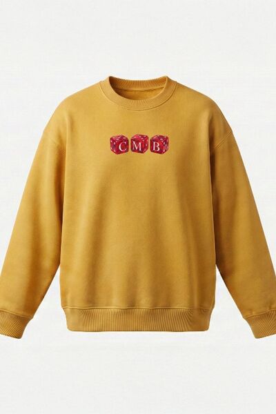 COMBİNE MİCHAİL Muška majica Dice Štampano Oversize kroj u boji senfa