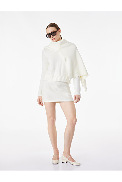 Koton A-Line Slim Fit Mini Tweed Skirt