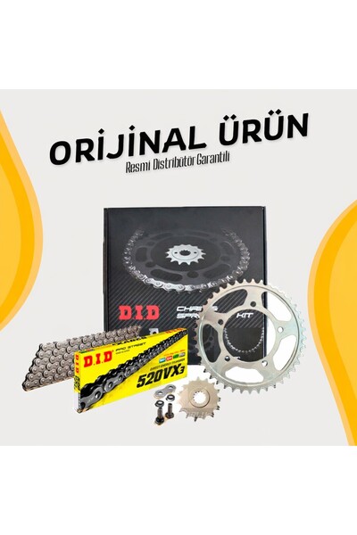 DID SET Dıd Ktm 390 Duke Zincir Dişli Seti (2021-2024) X-Ringli Zincir (Çelik...
