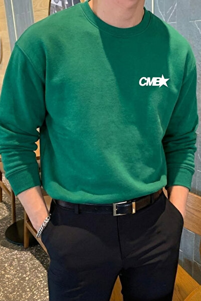 COMBİNE MİCHAİL Мъжка широка зелена блуза с печат CMB