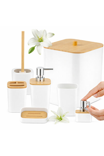 OEM Yorkmills 6-piece bathroom accessory set, minimalist design, basket capac...