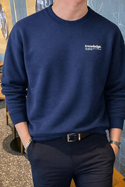 COMBİNE MİCHAİL Hanorac pentru bărbați, albastru marin, din bumbac imprimat c...