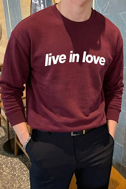 COMBİNE MİCHAİL Hanorac pentru bărbați din bumbac imprimat Live In Love, de c...