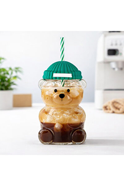 WERONY كوب كابوني باريستا من البوروسيليكات مع شفاطة خضراء، 580 مل