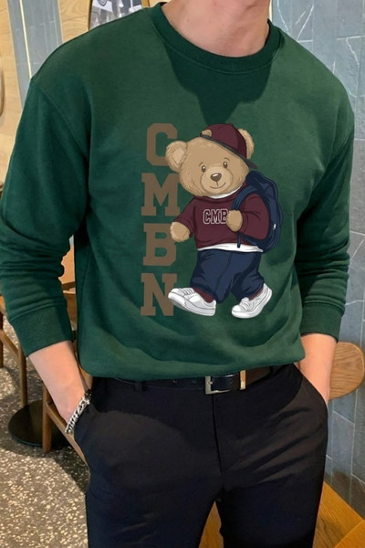 COMBİNE MİCHAİL Muška udobna majica Bear Štampano crveno-zelena
