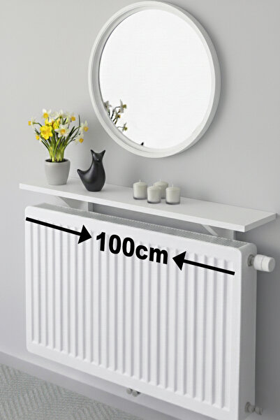 Zümra Ahşap Beyaz Renk Petek Üstü Raf 99 cm