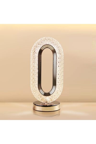 EMATTEIRO Lampa LED Cristal Reîncărcabilă prin USB, 3 Culori, Control Tactil,...