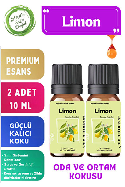 LeafFlora AromaHome Limon - Esansiyel Uçucu Yağ - Aromatik Oda ve Ortam Kokus...