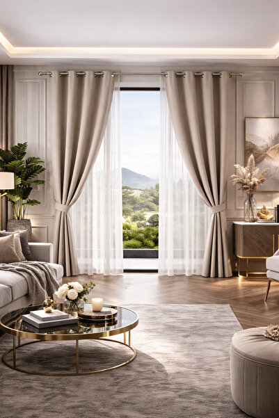 Atmosphera Atmosphera blackout curtains, 140x260 cm, Linen model, polyester m...