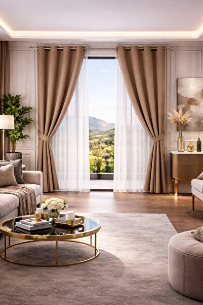 Atmosphera Blackout Curtain CNL, 140 x 260 cm, Polyester, Cinnamon Color