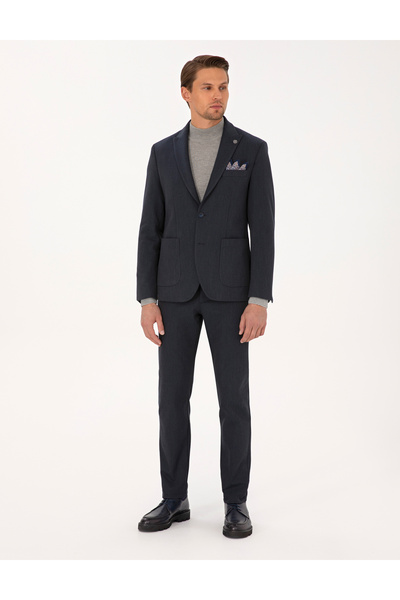 Pierre Cardin Pantaloni din țesătură texturată din flanel, slim fit, bleumari...