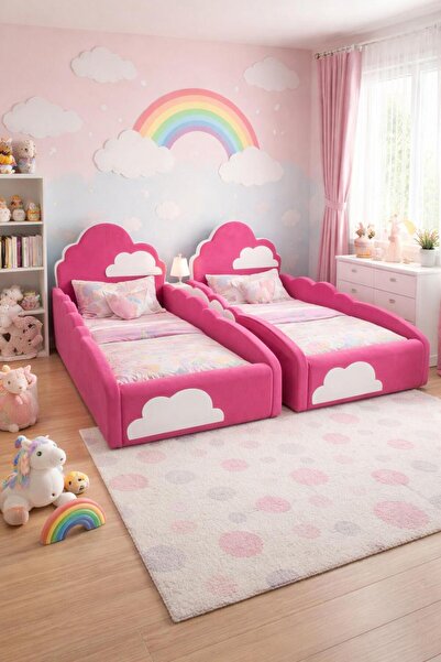 Puf Bebe Montessori Her Tarafı Yumuşacık Puf 90x190 Bulut Tasarımlı Bebek Ve ...