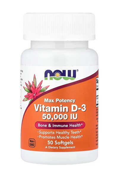 Now Foods Supplements, Vitamin D-3 50,000 IU Softgels, 50 softgels