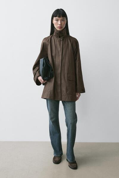 Massimo Dutti Cepli uzun parka