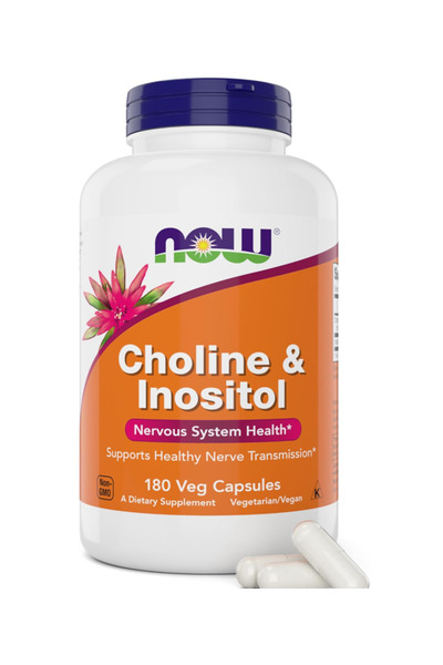 Now Foods Supplements, Choline & Inositol 500 mg, Healthy Nerve Transmission,...