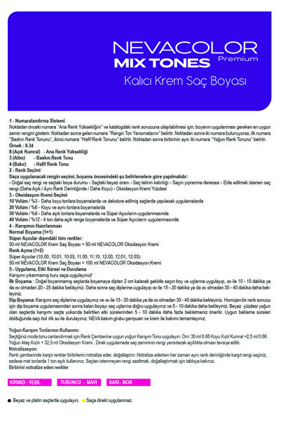 Nevacolor Premium MIX 0.11 YOĞUN MAVİ Kalıcı Krem Saç Boyası 50ml