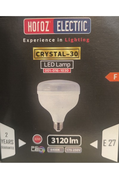 Genel Markalar Crystal 30 Watt Torch Led Ampul E27 Beyaz Işık 6400k 3120lm