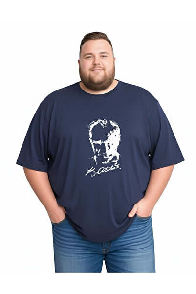 sngl تي شيرت رجالي مقاس كبير بأكمام قصيرة مطبوع عليه ATATURK 3XL 4XL 5XL 6XL ...