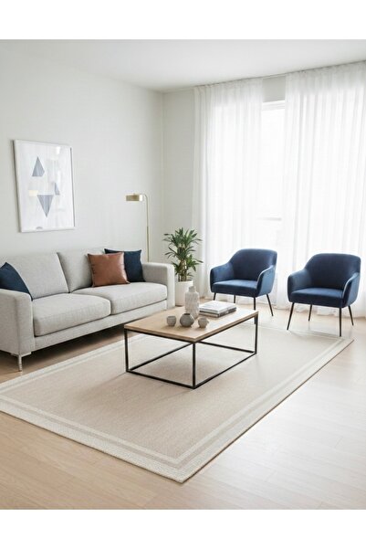 evser halı Sisal Bordürlü Kolay Temizlenen Hav Toz Vermez Antre Hol Salon Mut...