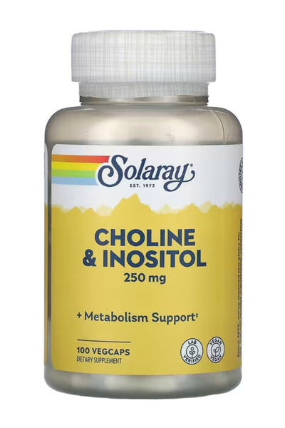 Solaray Choline & Inositol 250 mg Two-Nutrient Combo for Healthy Fat Metaboli...