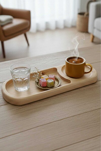 Ahşap Teslim Ahşap Sunum Tepsisi , Çay - Kahve Tepsisi , Dekoratif Sunumluk -...