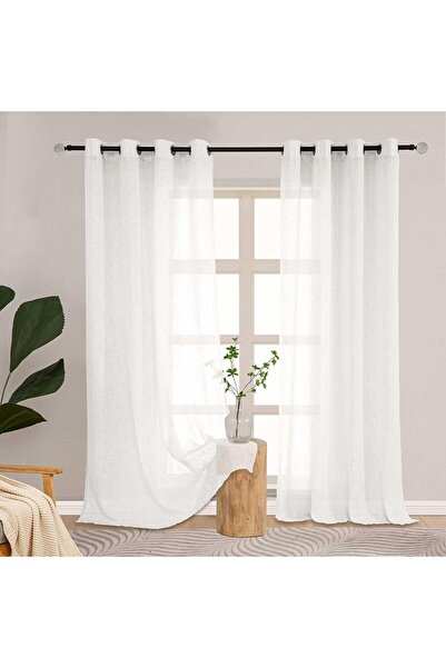 OEM Perdele decorative LZE Home, 175 x 140 cm, alb semitransparent