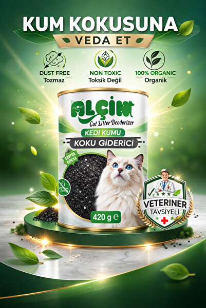 ALÇİN Kedi Kumu Koku Giderici 420 gr Kokonat Bazlı Doğal Karbon
